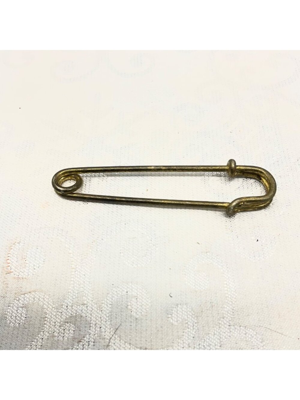 Vintage Brass Safety Pin 4 Inches Long Antique Sewing Tool